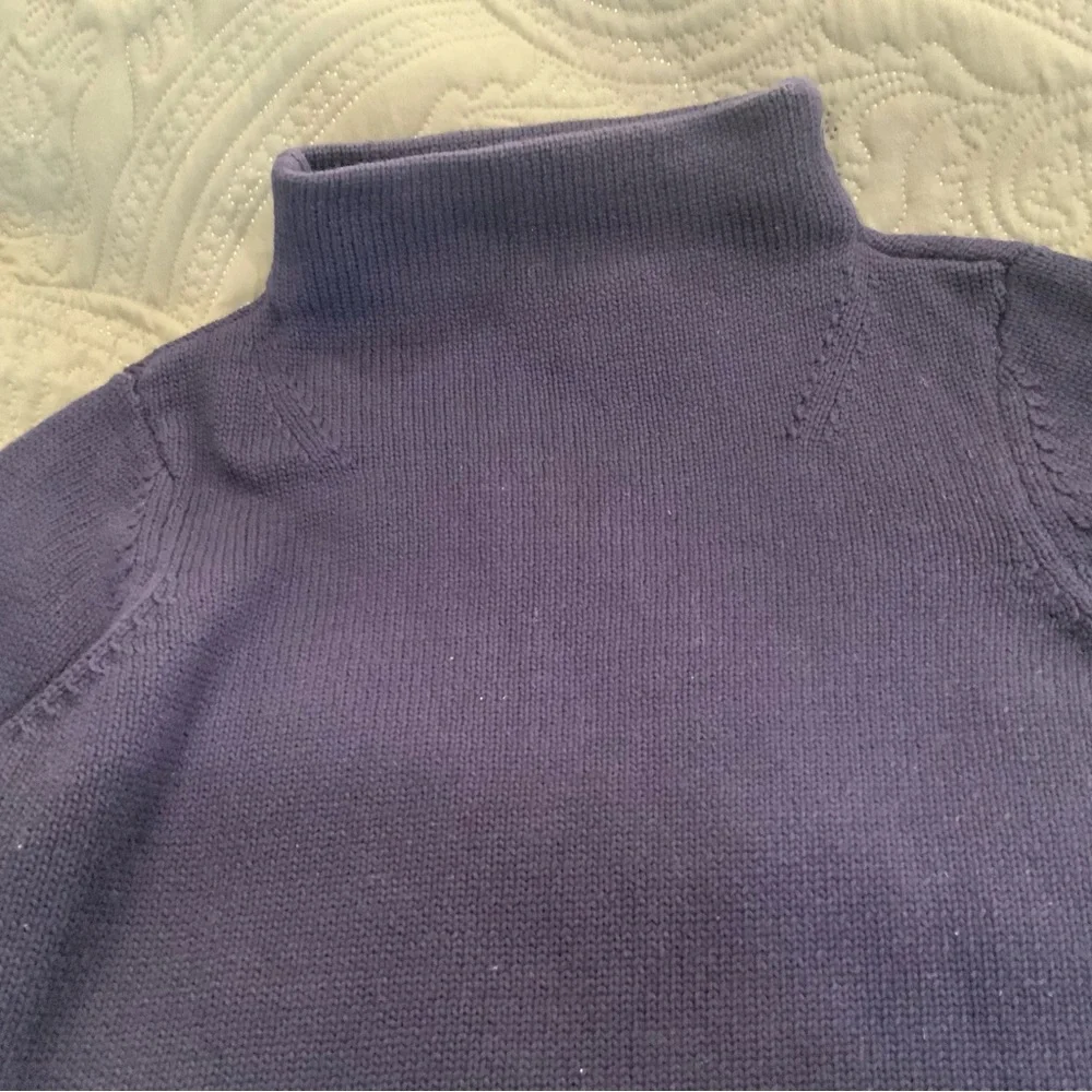 Ann Taylor Navy and Cream Cowl Neck Sweater - Picture 8 of 8